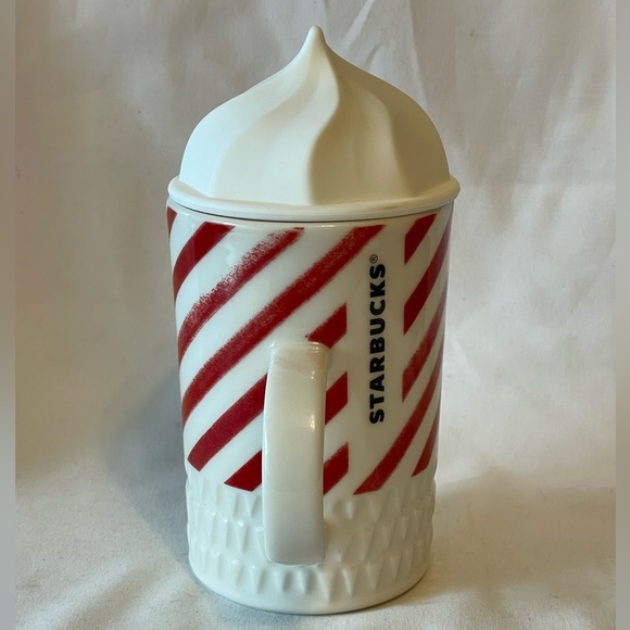 RARE Starbucks Candy Cane Whipped Cream Mug Cocoa Coffee Cup Holiday Christmas - Picture 4 of 11